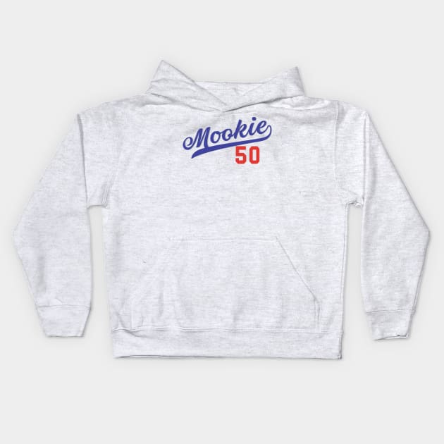 Mookie Betts 50 Los Angeles Baseball Jersey Kids Hoodie by Hevding